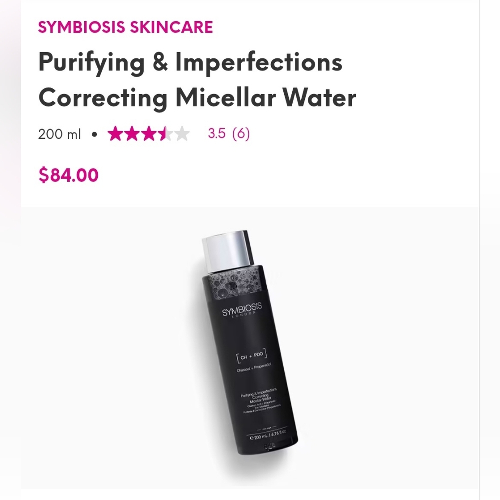 Symbiosis Skincare Black Micellar Water